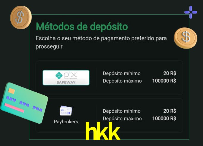 O cassino hkk oferece uma grande variedade de métodos de pagamento
